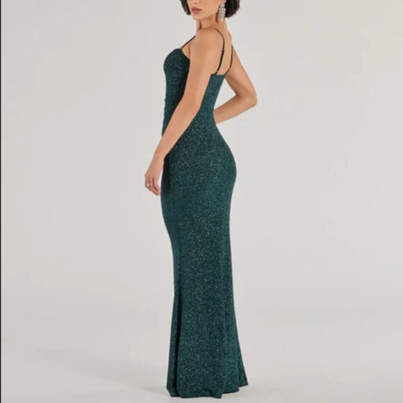 NWT - Windsor - Teal Glittering Evening Gown - Size Medium - Picture 11 of 13